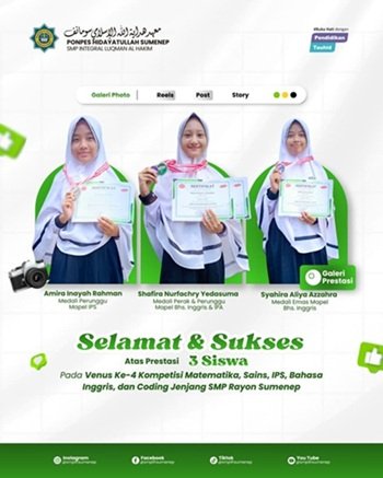 Terus Ukir Prestasi, Siswi SMP Integral Luqman al Hakim Sabet Medali di Dua Kompetisi Berbeda